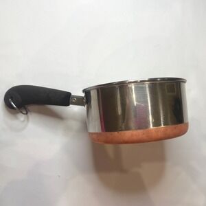 Revere Ware Saucepan 1.5 Qt Silver Copper Good Vintage Copper Bottom No Lid